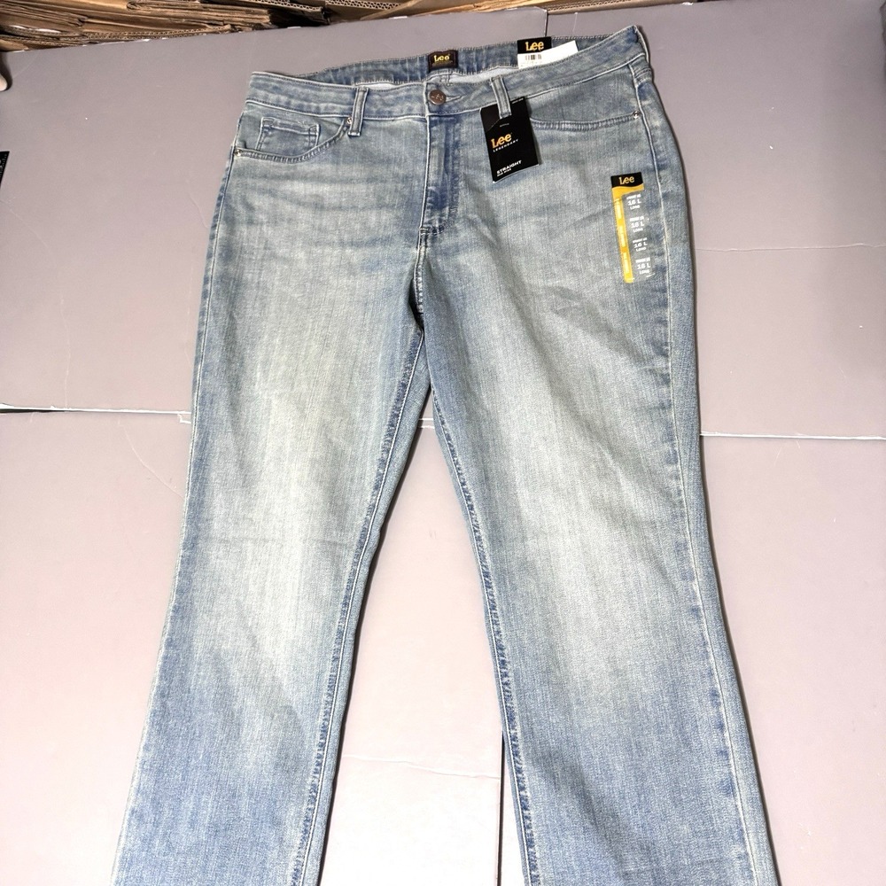 Lee Jeans Womens 16 Long Mid Rise Straight 36 32 New